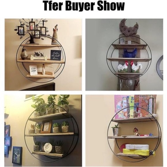 Floating Shelves Wall Mounted Hanging Shelf Hexagon Rustic Farmhouse Shelves - Picture 7 of 7